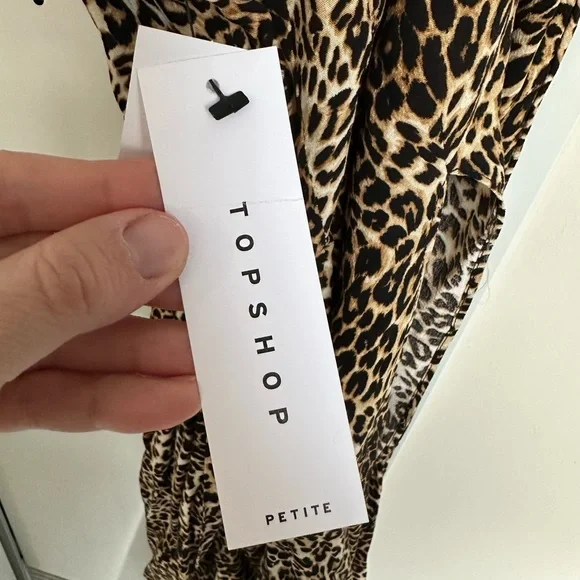 NWT Topshop PETITE Animal Print Midi Skirt Size 2 - Picture 6 of 13